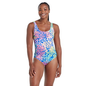 Zoggs Silver Lined Scoopback Swimsuit Womens