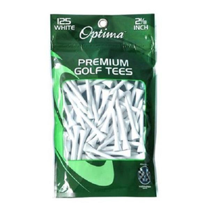 Optima Wood White 2/18 Golf Tee 125 pack