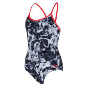 Zoggs Marble Sprintback One Piece Swimsuit Girls