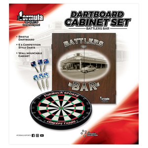 Formula Aussie-Themed Dartboard Cabinet Dart full set