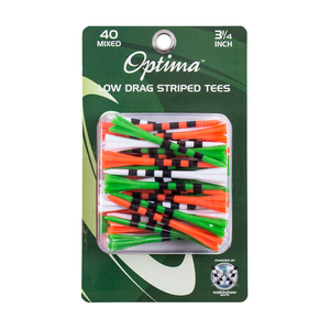 Optima No Resist Golf Tees 40 Pack Multi 3 1/4in