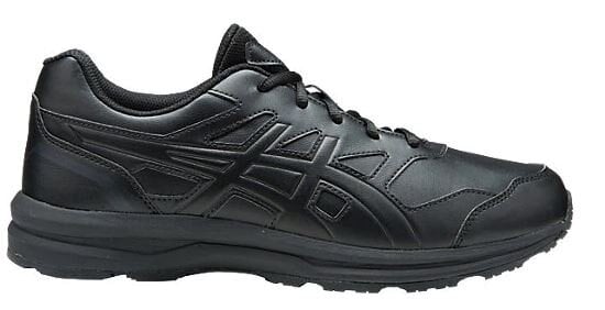 asics black leather walking shoes